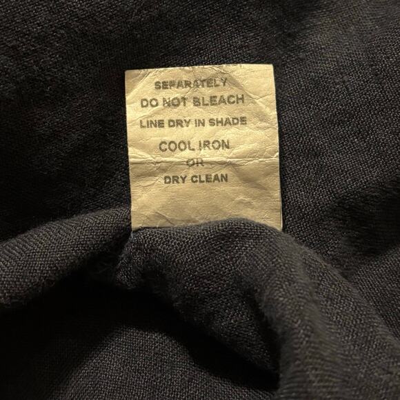 Francesca Bettini Women's Large Shirt Dress 100% Linen Collared Drawstring Waist - Picture 8 of 12
